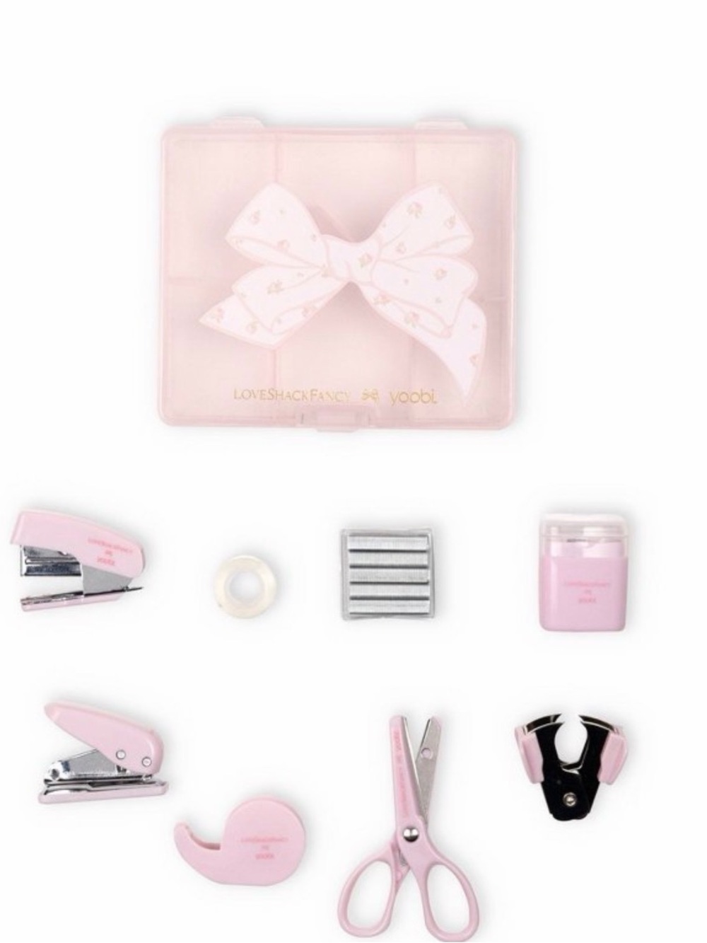 LoveShackFancy Yoobi Pink mini supply Accessory Set